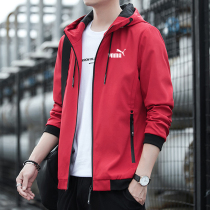 Classic Korean version mens spring and autumn casual jacket couple sports loose windbreaker tide brand jacket men and women hooded top