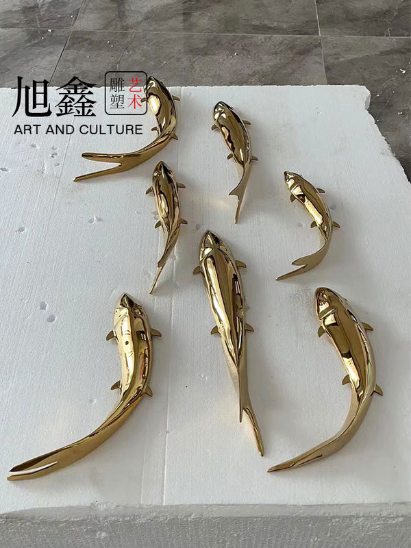 Stainless Steel Creative Fish Sculpture Living Room Wall Decoration Wall Hanging Entrance Hallway Wall Decoration Sofa Background Wall Fish