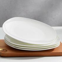 Bone china plate pure white plate dish plate household square plate ceramic white porcelain rice plate deep microwave Nordic meal