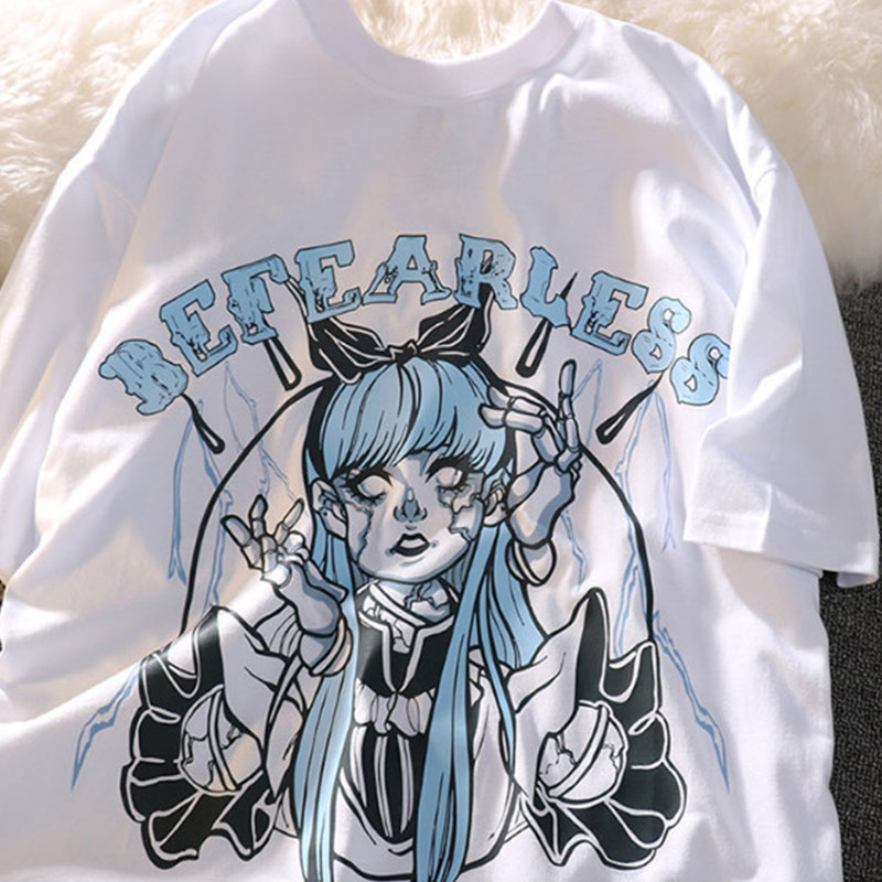 Summer Goth Female Tee Aesthetic Loose Women T-shirt Punk Da