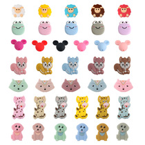 Kowt 10pcs Cartoons Silicone Beads Baby Pacifier Chain Nec