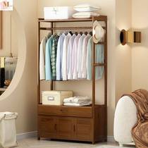 Coat rack floor-standing bedroom clothes rack modern simple clothes rail indoor double-layer single storage rack