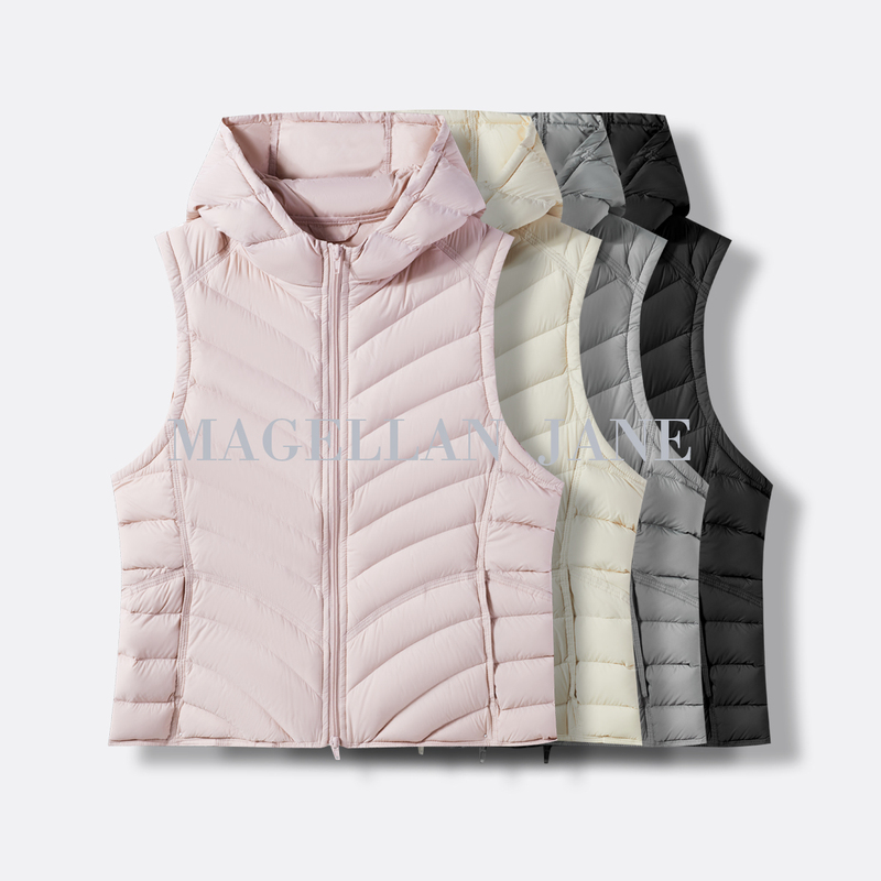 【Mj】New National Standard 90 White Duck down Slim-Fit Diagonal Ribbed Hooded Waist-Cinching down Vest Yr857 【Mj】New National Standard 90 White Duck down Slim-Fit Diagonal Ribbed Hooded Waist-Cinching down Vest Yr857