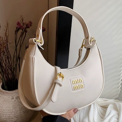 Белая сумка через плечо, сумка подмышку, барсетка, сумка на одно плечо, французский стиль, изысканный стиль