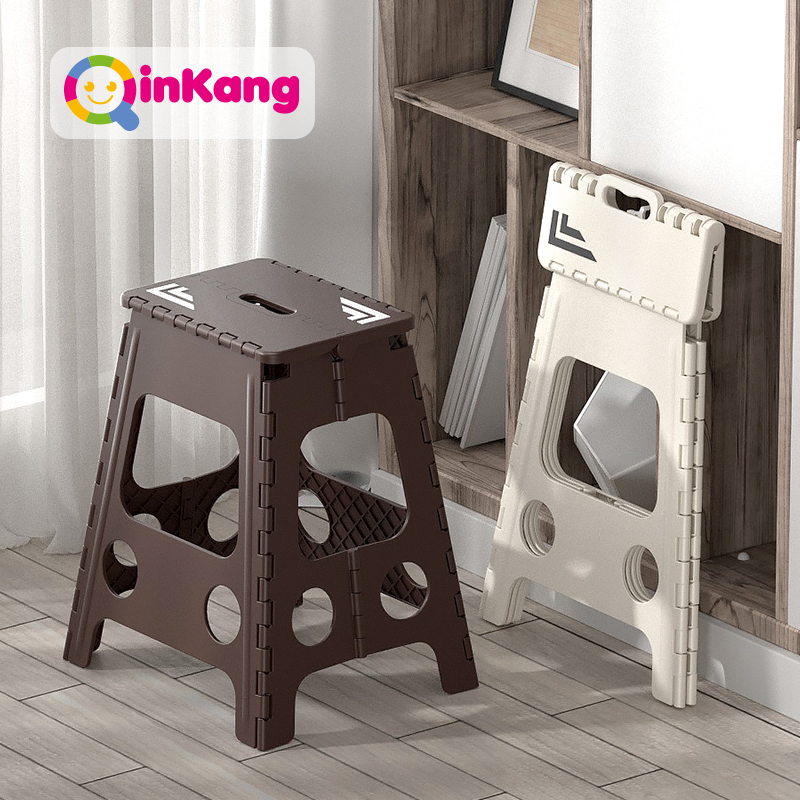 Qinconga thick plastic folding stool portable outdoor high stool Home creative chair portable large number adult-Taobao