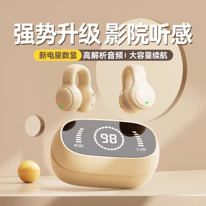 Germany's 2026 New Model Ear Clip-On Ear-Hook Style Sports Non-In-Ear Bone Conduction True Wireless Bluetooth Headphones for Men and Women