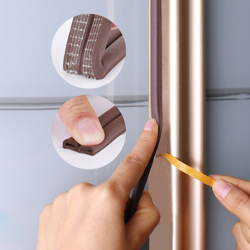 Door and window door frame anti-collision strip glass door gap self-adhesive door bottom leak windproof windproof mute soundproof rubber strip anti-collision artifact