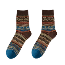 Socks mens autumn and winter mid-calf socks double-needle double-way breathable spring cotton socks Japanese retro ethnic style ins trend stockings