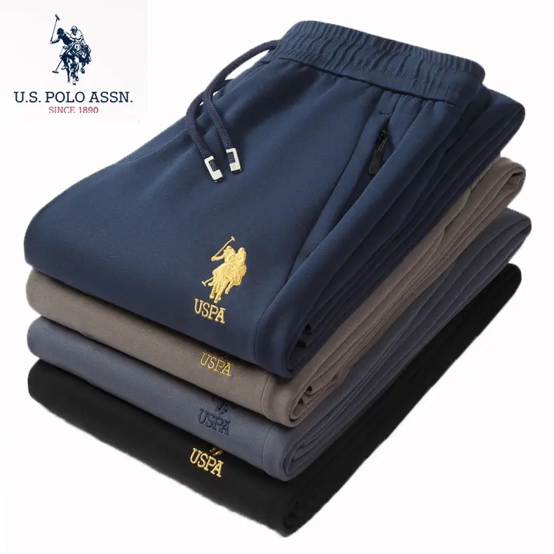 Uspa Pants Spring Sweatpants Sports Pants Zipper Straight Loose Casual Pants Men's Thickened Versatile Pants