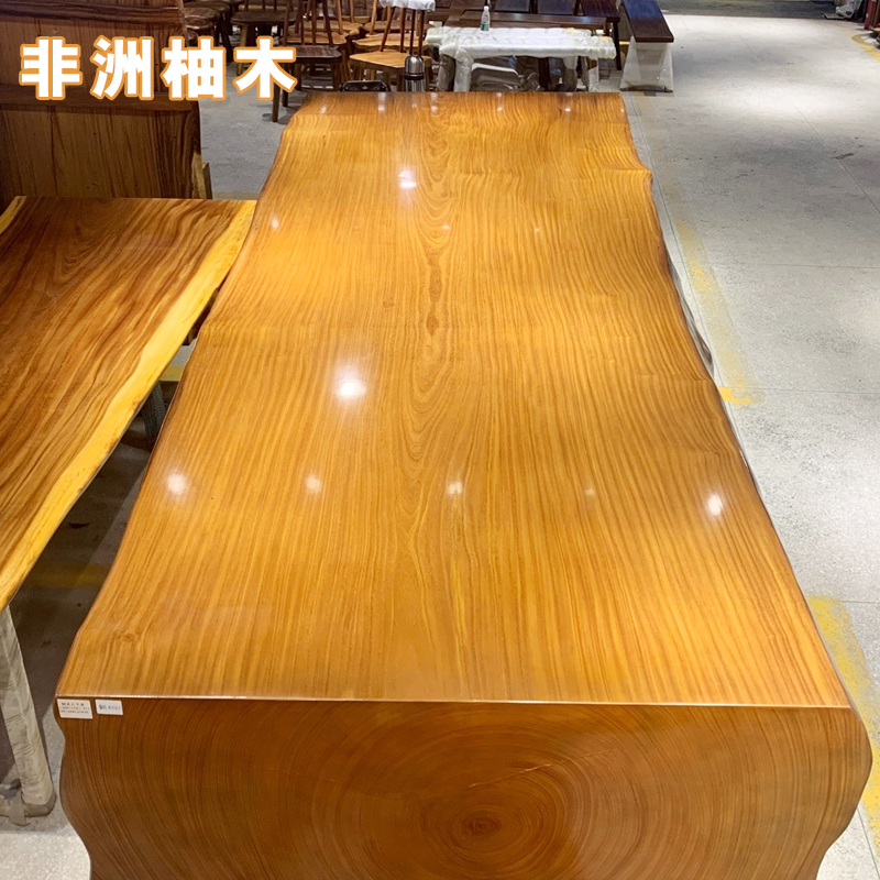 Africa Teak Wood King Large Board Solid Wood Tea Table Gold Silk Nanmu Owner President Desk Log Red Wood Table Myanmar