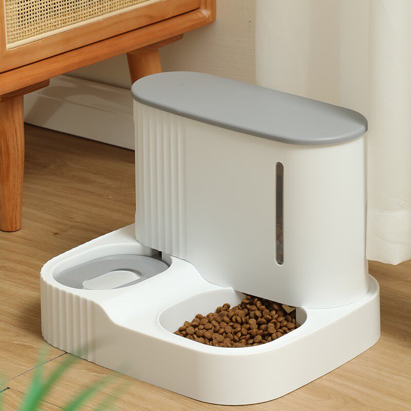 Kitty Automatic Feeding Machine Drinking Fountain Integral Cat Food Basin Dogs Feeding Water Dog Food Pitchers Two-in-one Pet Supplies