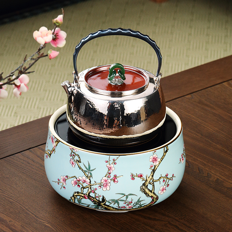 Taiwan Yingzhong black crystal bubble tea furnace paste green bamboo household silent mini - small tea cooker