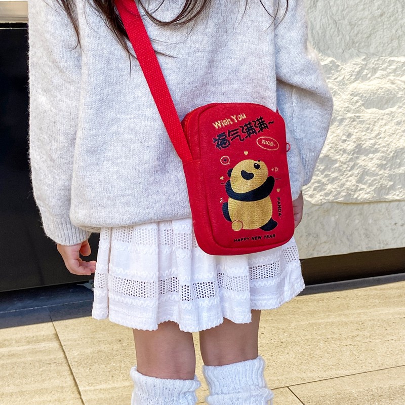 子供の新年赤いパケット新年の挨拶パック新しい漫画パンダ李石風水赤ちゃんかわいい新年ラッキーマネーメッセンジャーバッグ