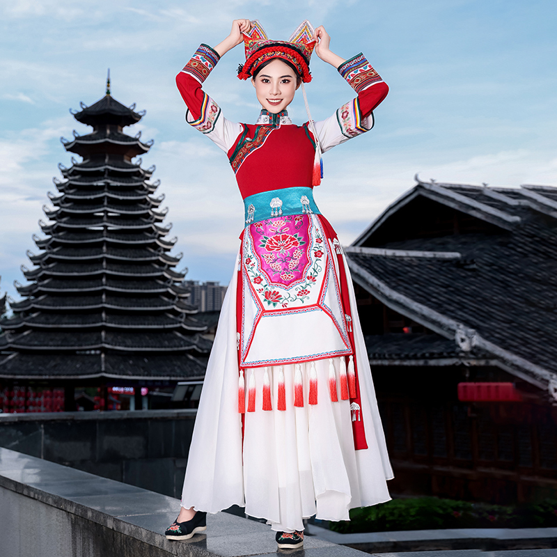 Yunnan Bai Ethnic Minority Clothing, Women's Adult Dance Performance Costumes, Embroidered Long Skirts, Dali Travel Photography Clothing, Men's Clothing