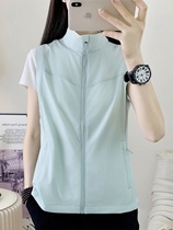 Camel outdoor sports vest top thin womens summer stand-up collar elastic quick-drying sleeveless vest mens sun protection jacket