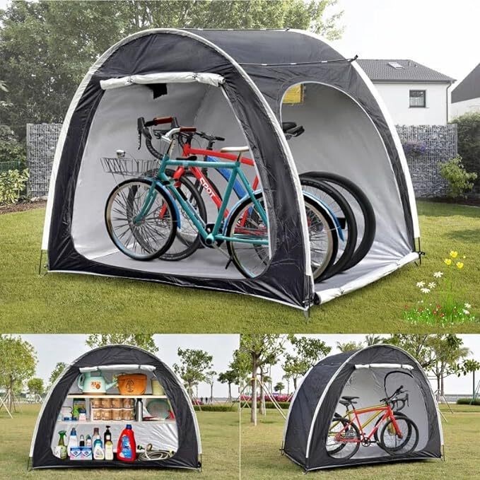 Folding Portable Bicycle Tent, Outdoor Cycling Rainproof Canopy, Single-Person Storage Dust Cover, Electric Vehicle Sunshade