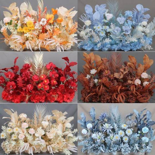 新款婚庆地排花仿真绢花T台路引装饰花婚礼花艺挂花迎宾舞台花艺