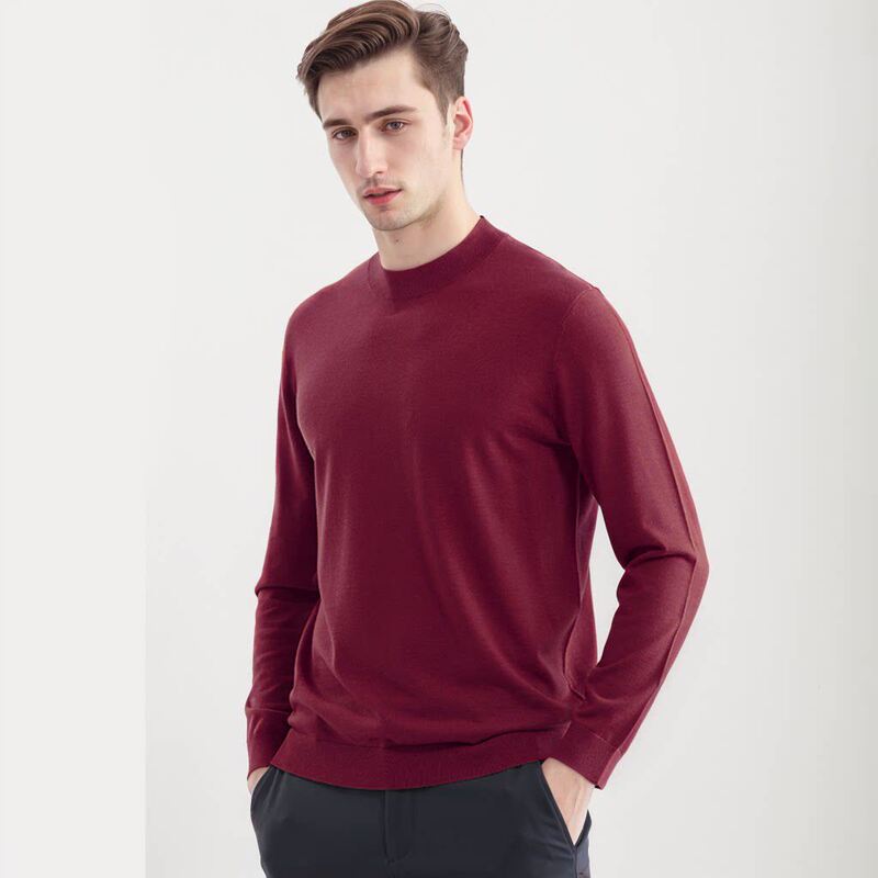 Fine-Spun Sheep Wool 100% Wool Sweater Half Turtleneck Men's Machine Washable Wool Sweater Hm131 Fine-Spun Sheep Wool 100% Wool Sweater Half Turtleneck Men's Machine Washable Wool Sweater Hm131