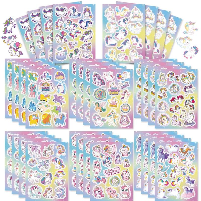 New Cartoon Rainbow Pony Unicorn Stickers Unicorn Desktop Girl's Planner Decoration Planner Decoration Stickers