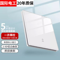 International electrician double-open double-control light switch socket panel 2 two-open single open three-open double four-open 1 one-open household