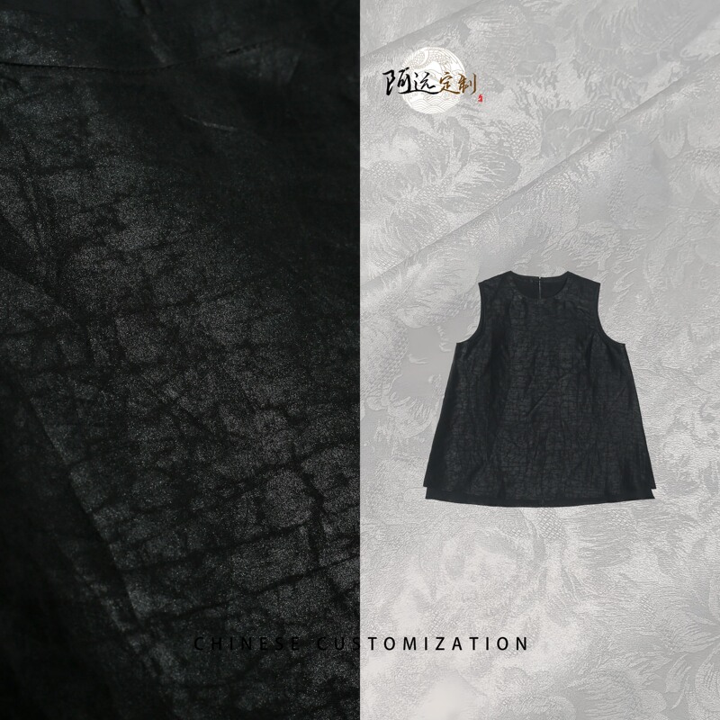 【All Things·Life】100% Mulberry Silk Xiangyunsha Turtle Pattern Minimalist Style Versatile Sleeveless Top 26Qy397