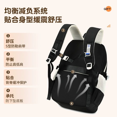 Ранец, вместительная и большая сумка через плечо, рюкзак со сниженной нагрузкой, для средней школы, 3-6 года