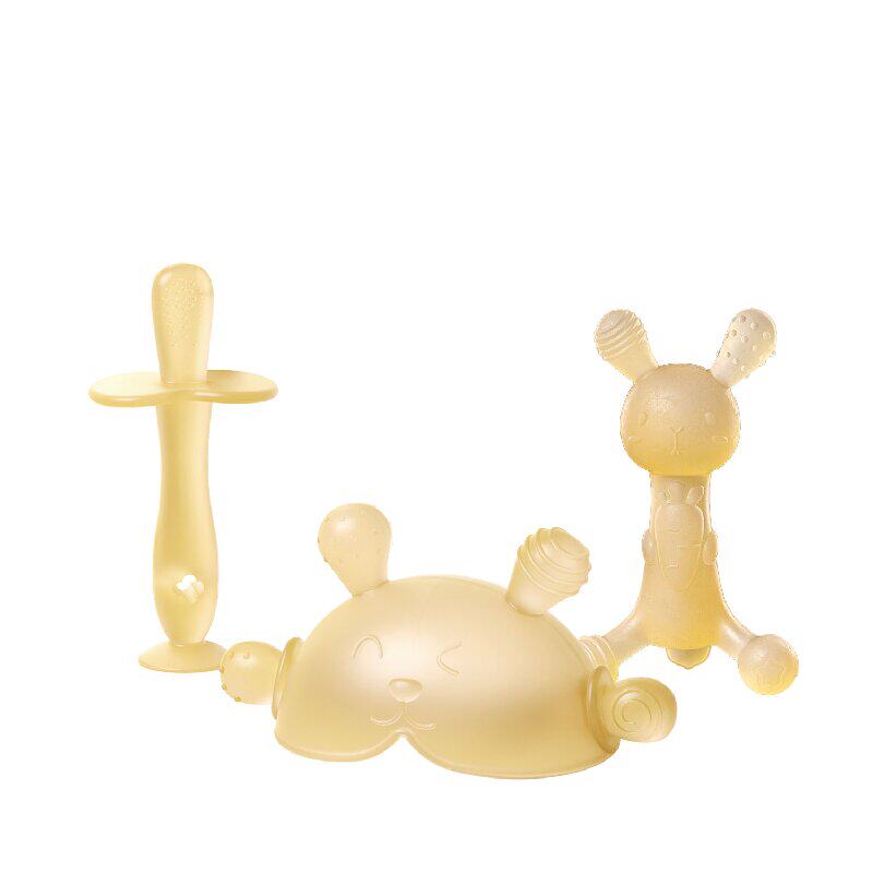 Tumibear宝宝牙胶小月龄婴儿磨牙棒安抚宝宝防吃手柔软安全组合装