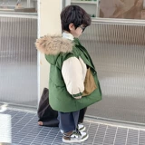 Пуховик для мальчиков, детская куртка, коллекция 2023, в западном стиле, в корейском стиле