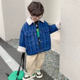 Джинсовая демисезонная куртка для мальчиков, детский утепленный пуховик