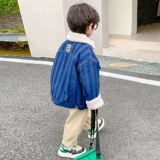 Джинсовая демисезонная куртка для мальчиков, детский утепленный пуховик