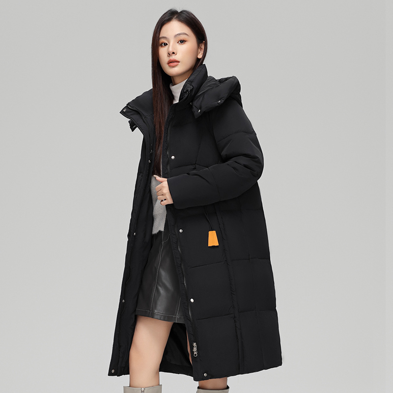 New Korean-Style Hooded Mid-Length Cotton Coat for Women, Winter Thickened Warm Loose Black Jacket Cotton-Padded Trendy Coat New Korean-Style Hooded Mid-Length Cotton Coat for Women, Winter Thickened Warm Loose Black Jacket Cotton-Padded Trendy Coat