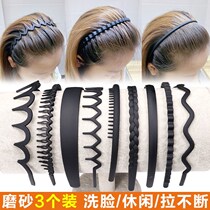 The Wise Letter Hairdresser Woman Wash Face With Brief Hair Caveat Head Hoop Wide Side Mesh Red Korea Motion Card Press for anti-slip teeth