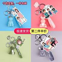Wise Letter Key Buckle Custom Photo Woman Cute Cartoon Diy Bag Pendant Birthday Gift Couple Avatar Heads to Thu
