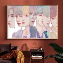 New TNT era youth group diy digital oil painting living room bedroom decoration hanging painting teenager hand-painted coloring filling