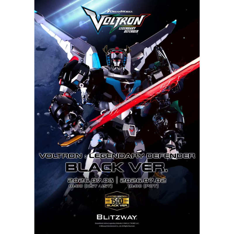 In Stock Blitzway 44cm Voltron Legendary Defender Black Limited Edition Bw-Ca-11304