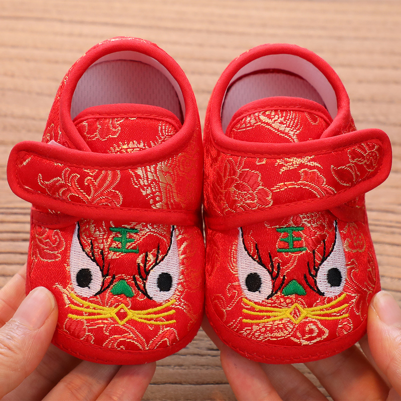 Newborn Tiger Head Shoes, Baby Spring and Autumn Toddler Shoes, 0-1 Year Old Soft-Soled Shoes for Boys and Girls, Non-Slip Shoes, New Style First Birthday Shoes