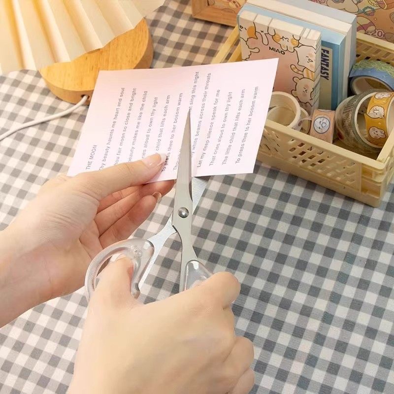 ins Transparent Frosted Portable Scissors Student Girl Heart Bangs Special Scissors Household Multifunctional Handmade Scissors