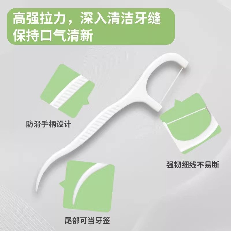 50 Pieces of Care Floss Picks, Portable, Smooth and Smooth, Storage of Hygienic Care Sticks, Classic and Safe Thin Floss Picks