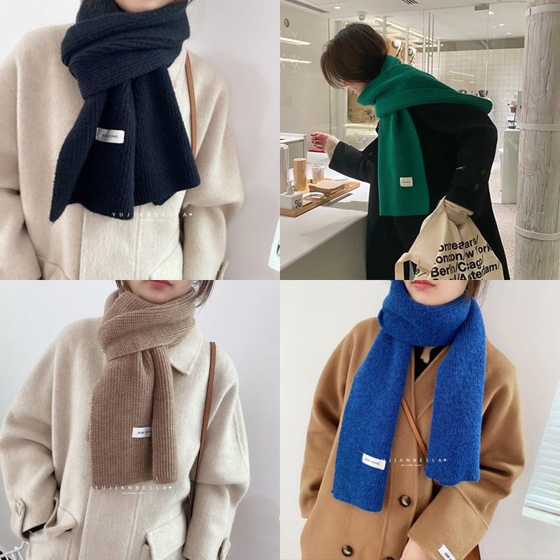 Klein Blue Scarf Women Winter Blue Neck Autumn and Winter New Anti-Pilling Knitted Joker Warm Neck Couple