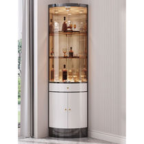 Wine cabinet 2024 Country Garden Triangle Glass display against the corner cabinet with small household titanium gold white
