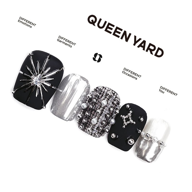 [Interstellar Dinner] Queenyard Punk Metal Style High-End Nail Art 2026 New Handmade Wearable Nails