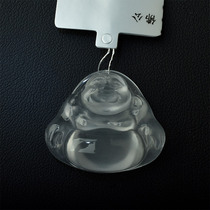 Minxi Jewelry Russian White Pendant Buddha Natural Jade Glass Maitreya Buddha Laughing Buddha Pendant