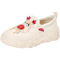 J&M Happy Mary loafers for women 2024 new autumn fashion slip-on lazy thick-soled casual womens shoes