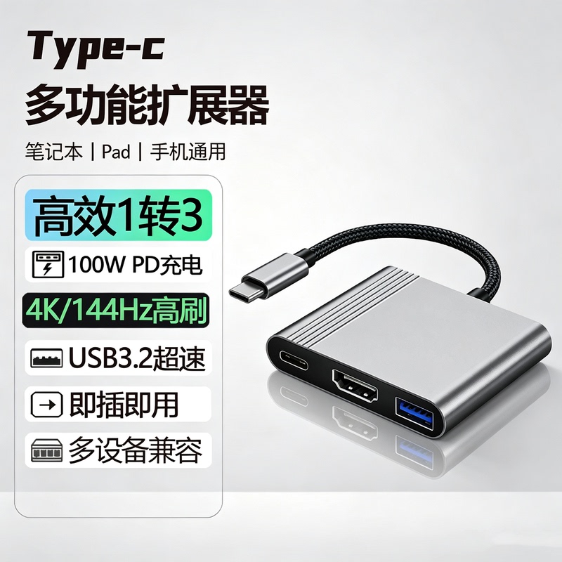 Suitable for Huawei Matebook Fold Extraordinary Master Type-C Docking Station Matepad Promax Tablet 4K144Hz High Refresh Rate Screen Projection Converter Edge Charging Network Port Connector