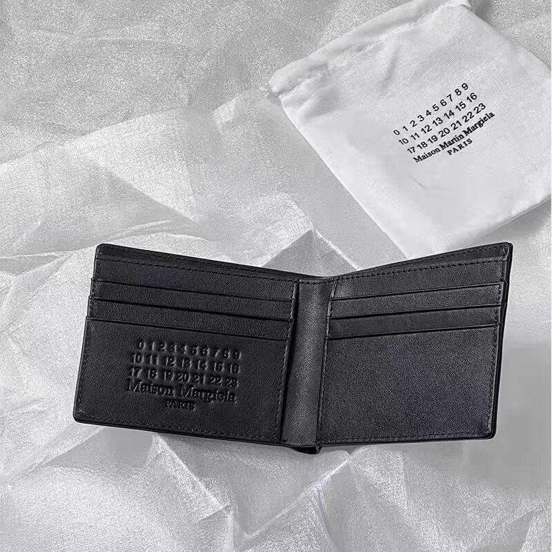 Margiela Style Margi First Layer Cowhide Pattern Wallet Men's and Women's Pebbled Card Holder Wallet with Multiple Card Slots