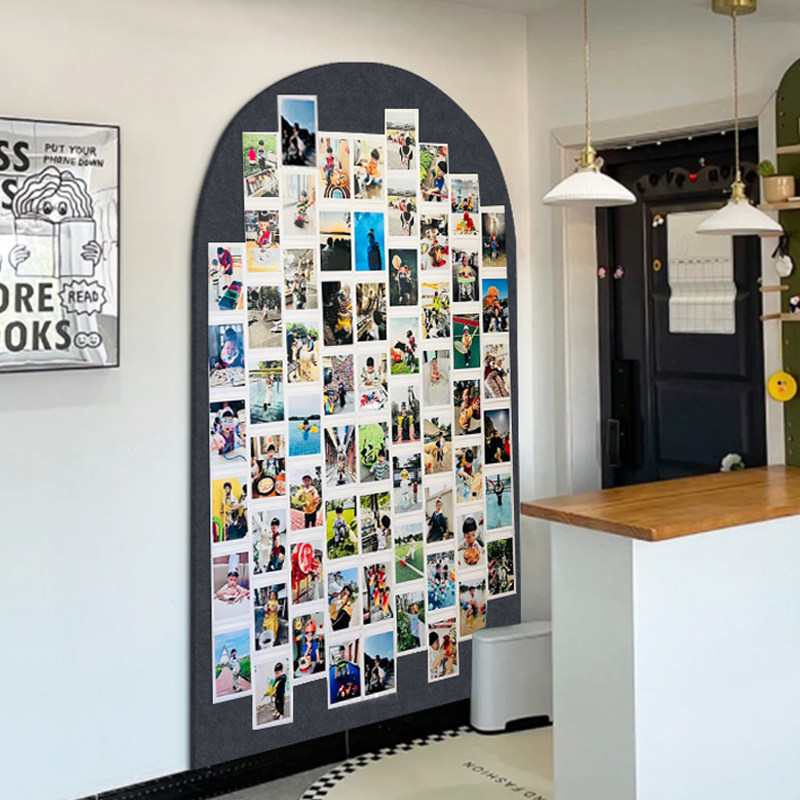 ins wind felt plate photo wall hanging wall room decoration background plate photo wall free from stiletto display wall sticker-Taobao