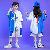 Street dance childrens trendy clothing boys loose drum performance clothing girls dance clothing childrens street dance suit summer
