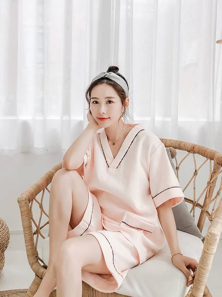 Large size sweat steaming clothes women's pure cotton Western style plus fertilizer plus size 200 catties foot spa shop bath clothes beauty salon customer clothes