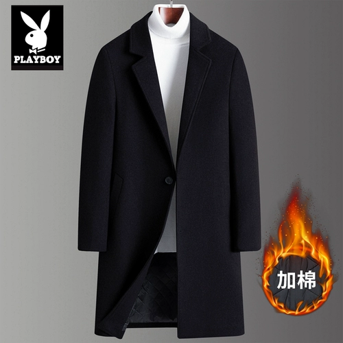 Playboy, длинное шерстяное пальто, осенняя зимняя шерстяная куртка, средней длины