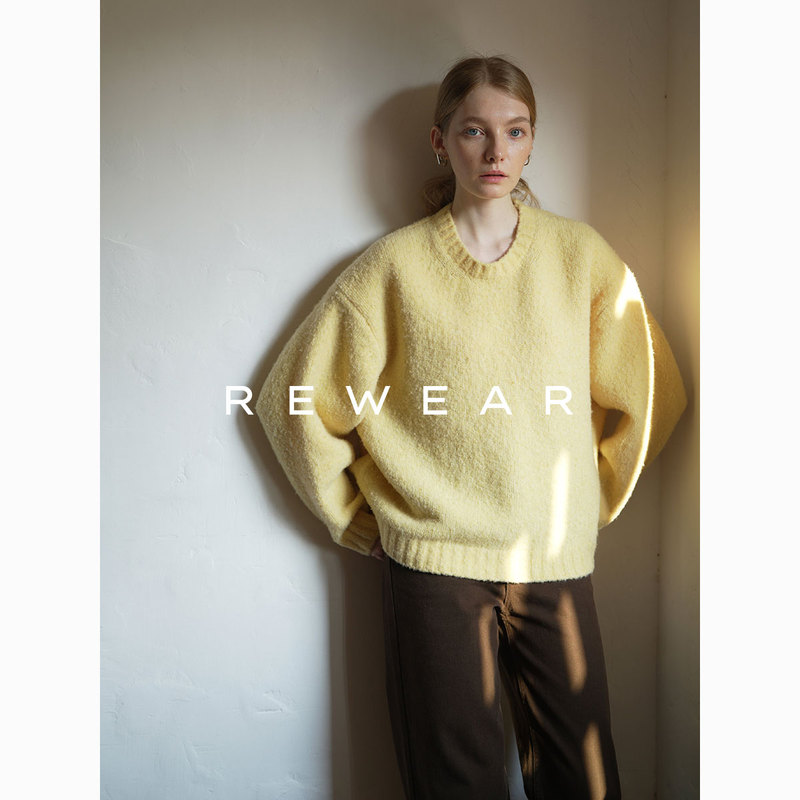 [Same Style as Ouyang Nana] Rewear/Heavy Texture Looped Wool Soft and Cozy Knit Sweater 16006